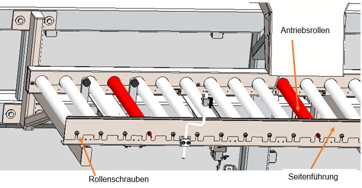 Kartontransport Riemen und Rollen5