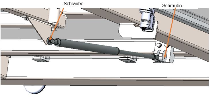 Kartontransport Roboterzelle Gas-Druckzylinder